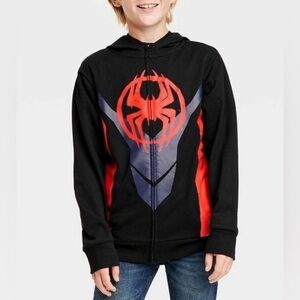 Marvel Spiderman Miles Morales Full Zip Hoodie Jacket Youth Size SM Black